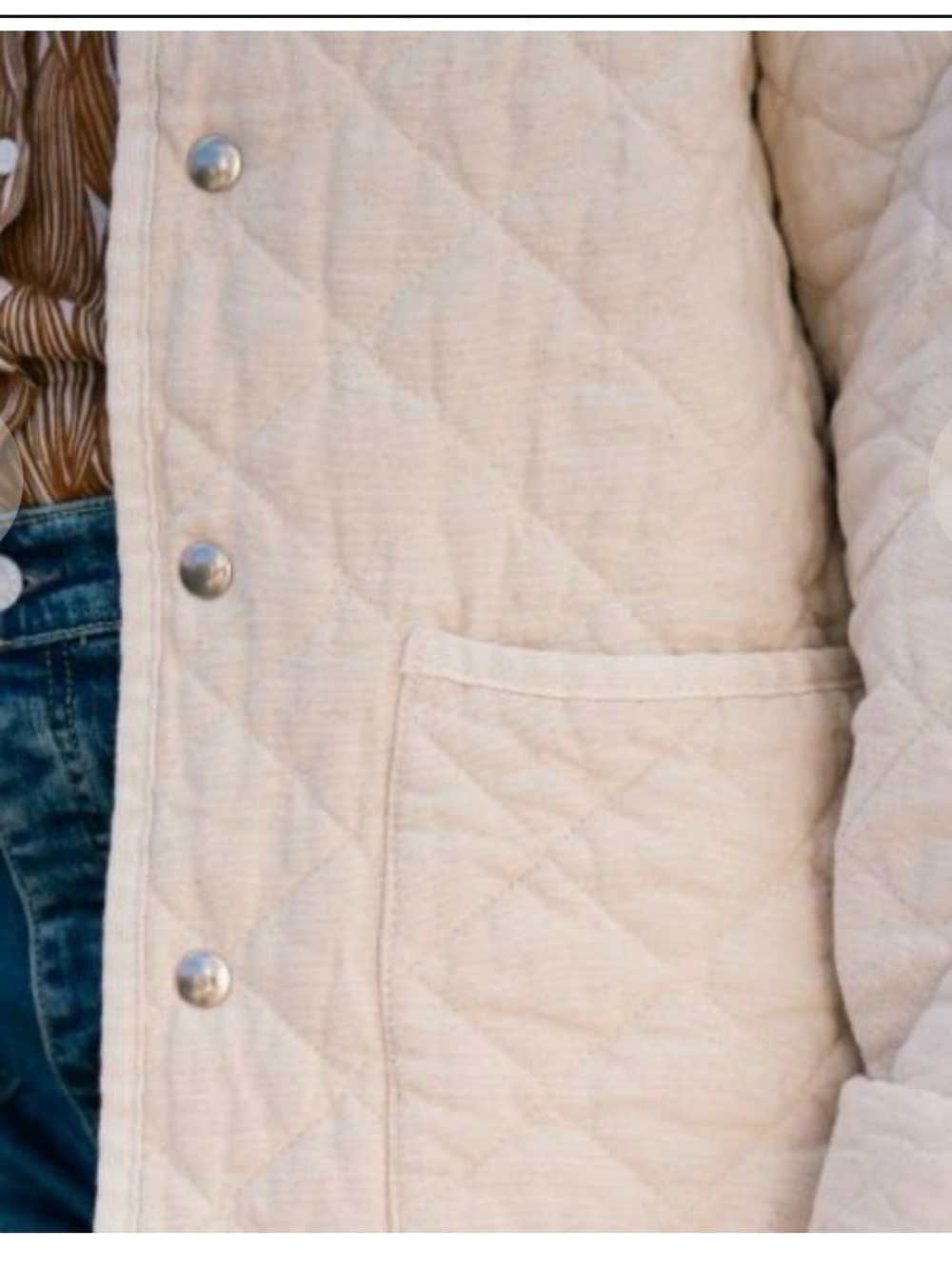 Quilted Utility Jacket in Cream - Lightweight Layer - Picture 12 of 13